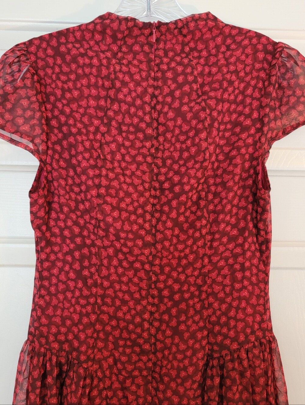 Red Cap Sleeve Maxi Floral Dress - Picture 8 of 10